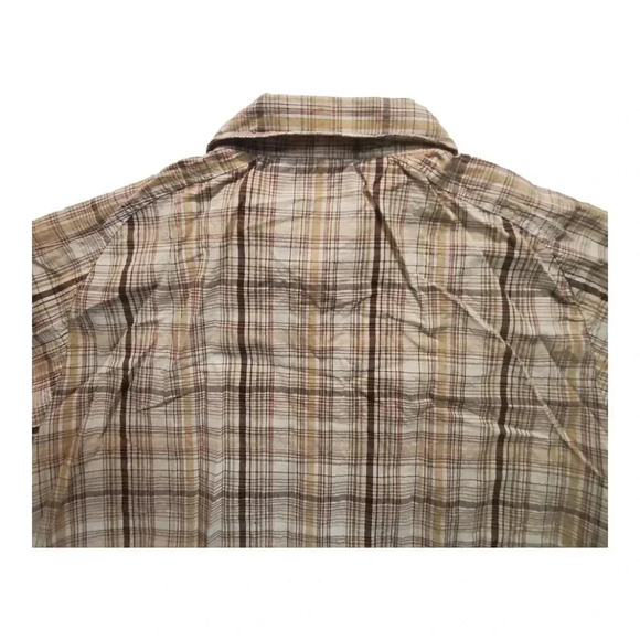 Merrell Mens Plaid Short Sleeve Metal Button Up Shirt Medium Outdoor Adventure - Picture 9 of 11